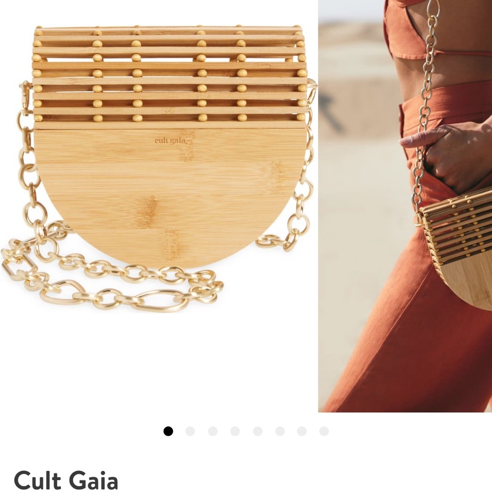 Cult Gaia ark flap bamboo crossbody bag.